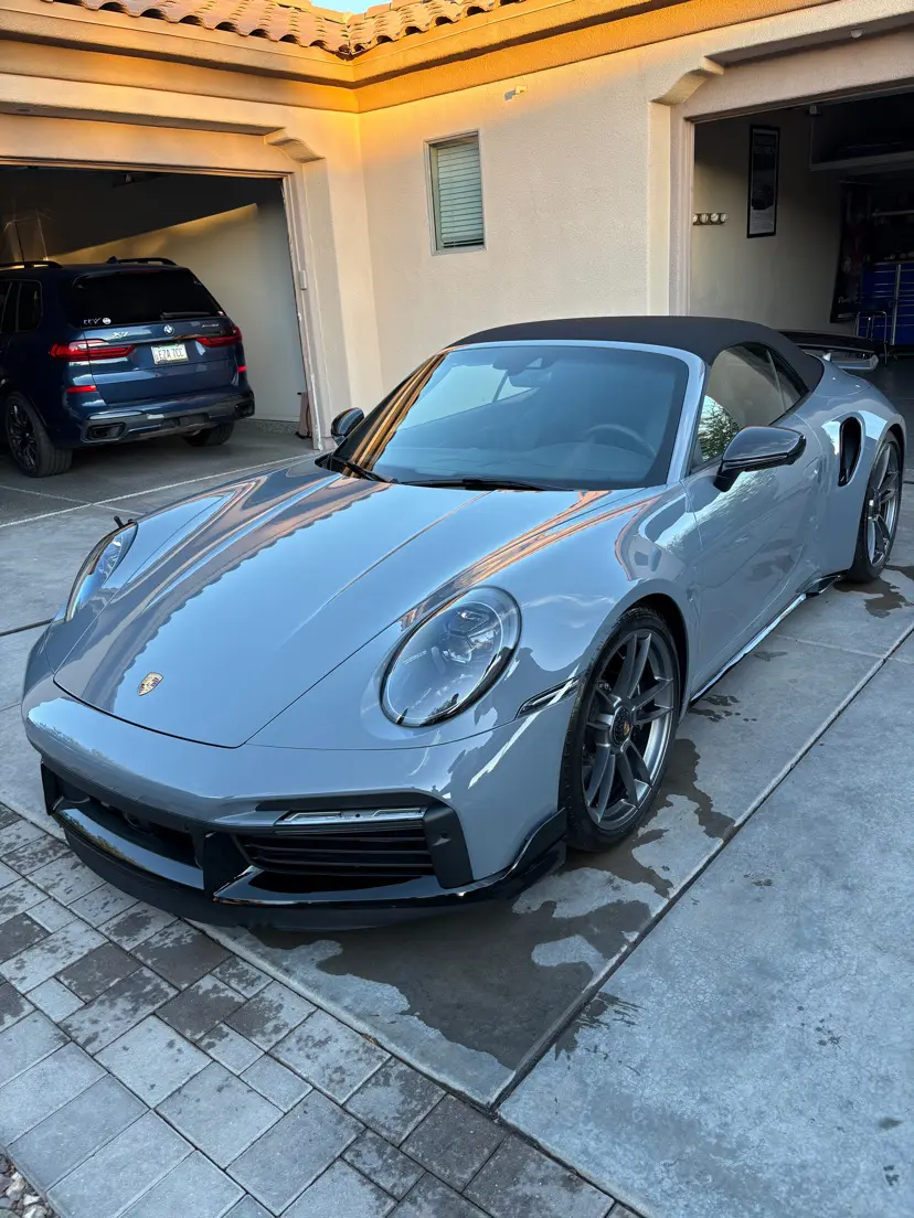 Deluxe paint correction clay bar treatment on grey Porsche 911 Phoenix AZ