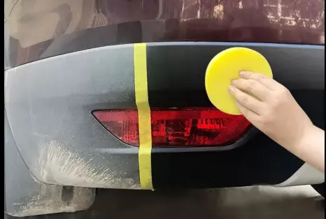 Six month plastic trim restoration treatment on car bumper Phoenix AZ